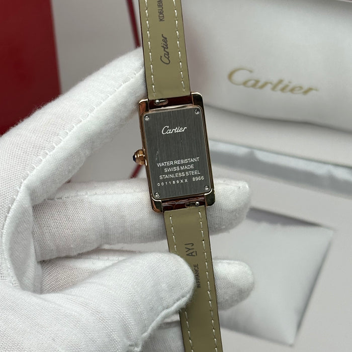 Cartier Tank Mini Diamond Rose Gold 24MM – Multicolor Leather Edition