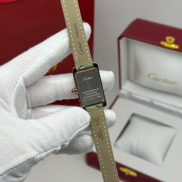 Cartier Tank Mini Diamond Rose Gold 24MM – Multi Colors Leather Edition