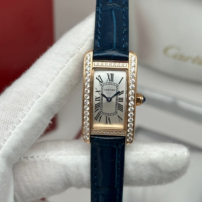 Cartier Tank Mini Diamond Rose Gold 24MM – Multicolor Leather Edition