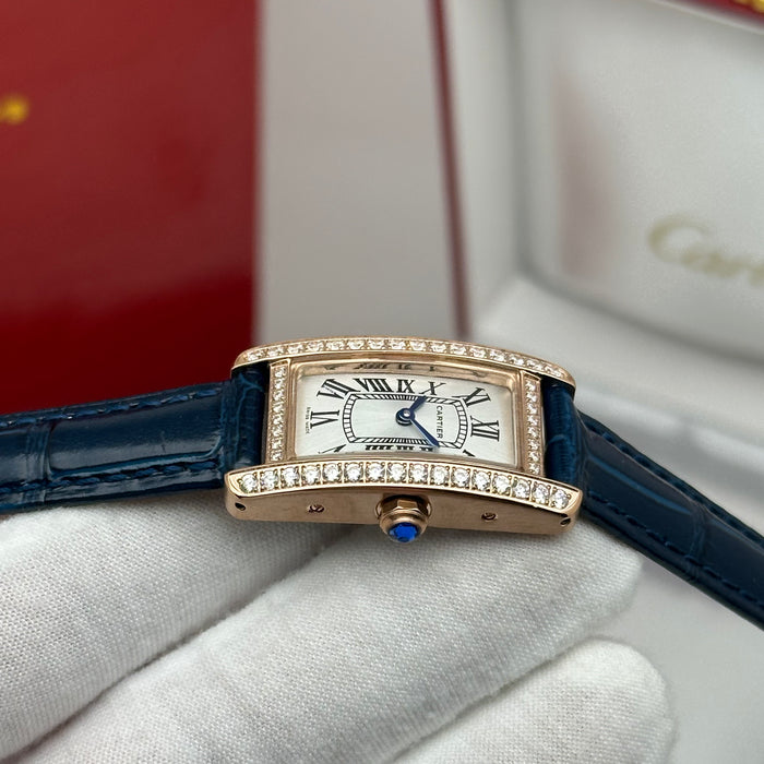 Cartier Tank Mini Diamond Rose Gold 24MM – Multicolor Leather Edition