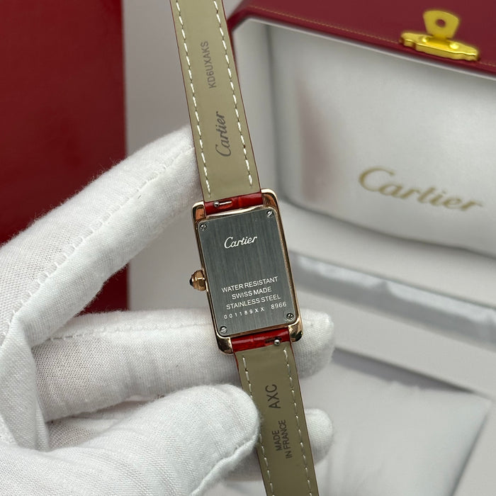 Cartier Tank Mini Diamond Rose Gold 24MM – Multicolor Leather Edition