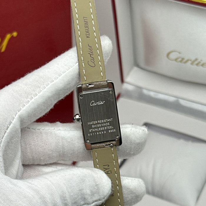 Cartier Tank Mini Diamond Silver 24MM – Multicolor Leather Edition