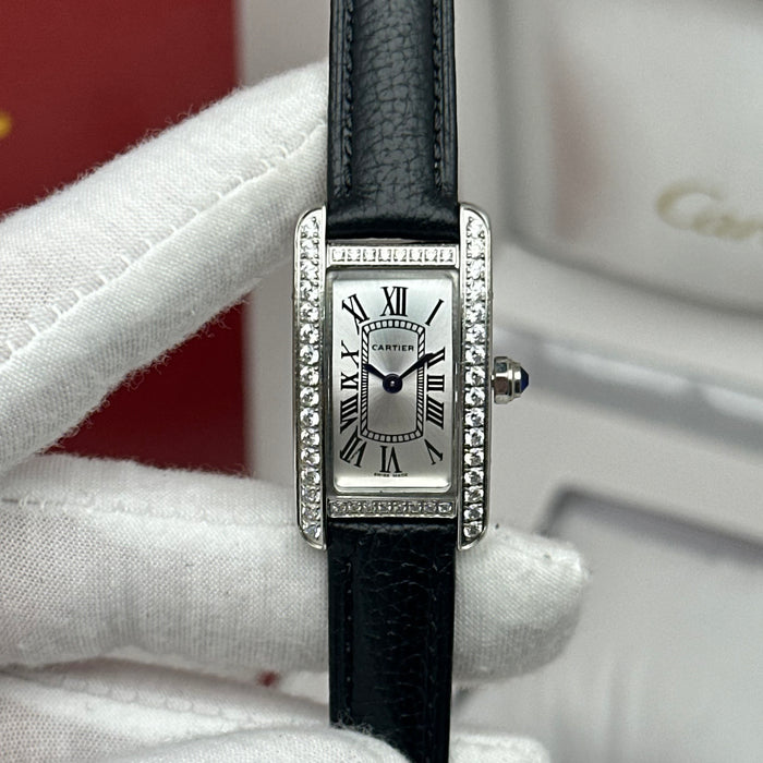 Cartier Tank Mini Diamond Silver 24MM – Multicolor Leather Edition