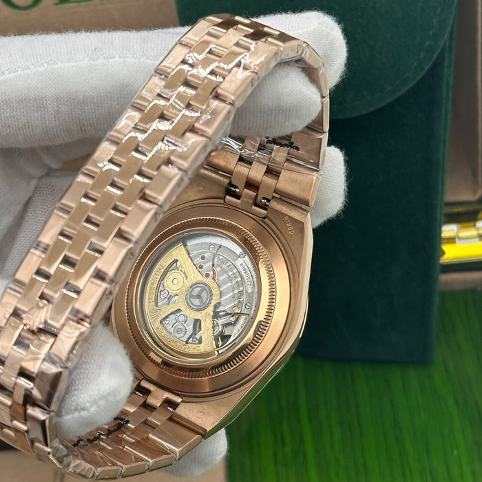 Rolex Oyster Perpetual Land-Dweller Rose Gold – White Honeycomb Dial (Custom) (5A+)