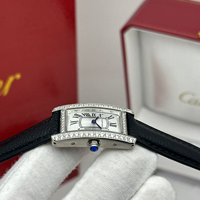 Cartier Tank Mini Diamond Silver 24MM – Multicolor Leather Edition