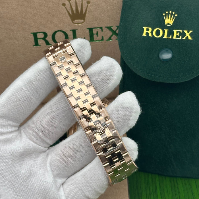 Rolex Oyster Perpetual Land-Dweller Rose Gold – White Honeycomb Dial (Custom) (5A+)