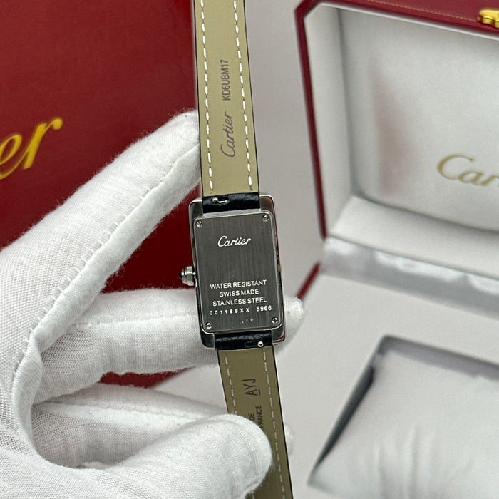Cartier Tank Mini Diamond Silver 24MM – Multicolor Leather Edition