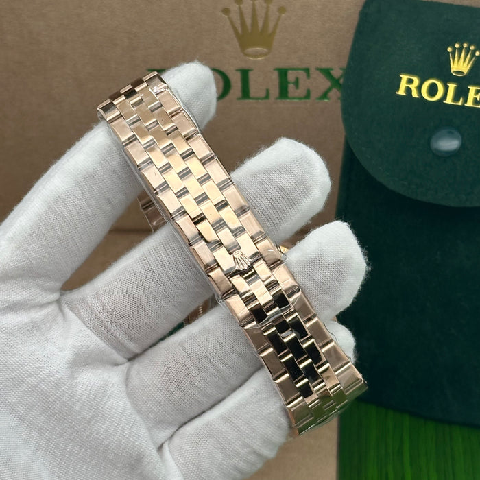 Rolex Oyster Perpetual Land-Dweller Rose Gold – White Honeycomb Dial (Custom) (5A+)