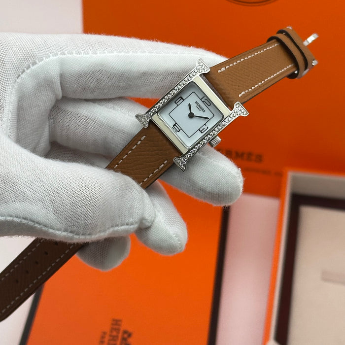 Hermes Heure H Stress With Tan Strap Watch