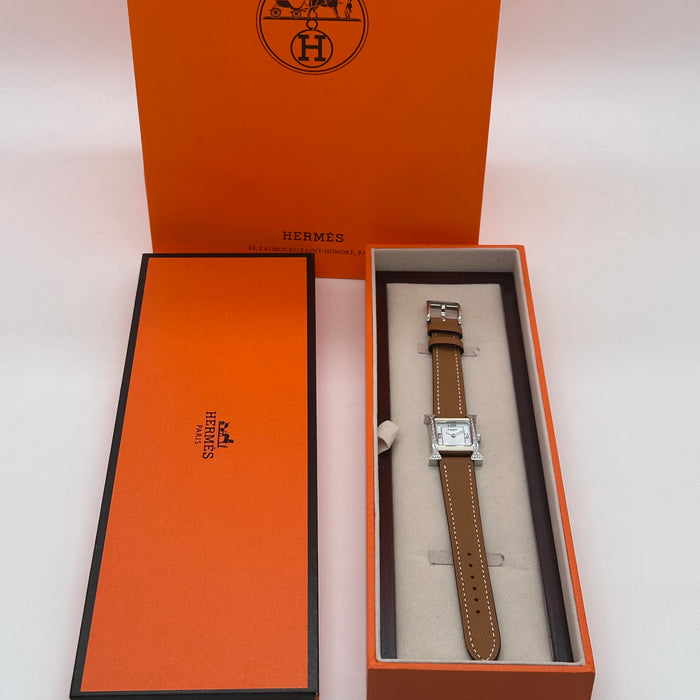 Hermes Heure H Stress With Tan Strap Watch