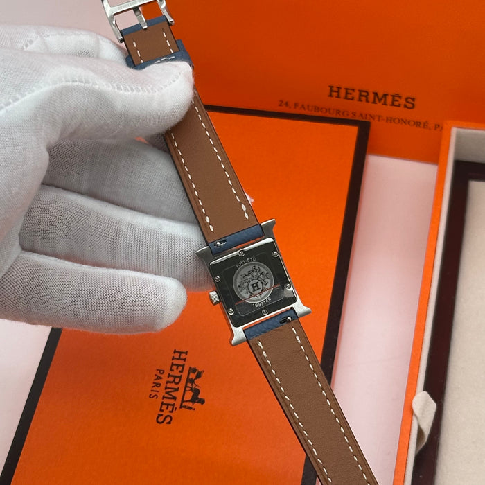Hermes Heure H Stress With Navy Blue Strap Watch