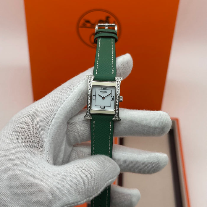 Hermes Heure H Stress With Green Strap Watch