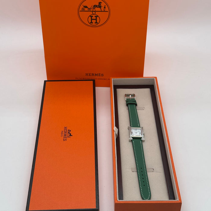 Hermes Heure H Stress With Green Strap Watch