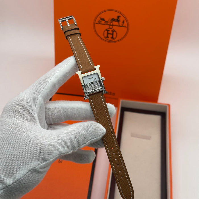 Hermes Heure H Stress With Tan Strap Watch