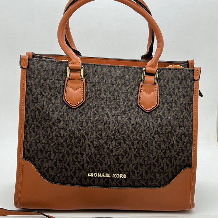 Michael Kors Structured Tote Handbag – Elegant Monogram Office Style