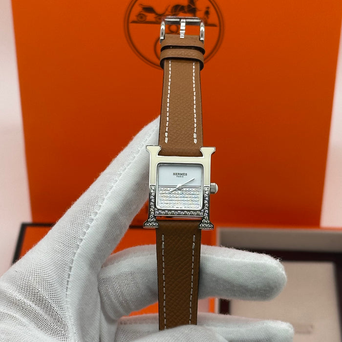 Hermes Heure H Stress With Tan Strap Watch