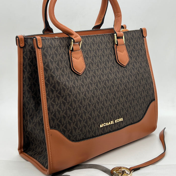 Michael Kors Structured Tote Handbag – Elegant Monogram Office Style
