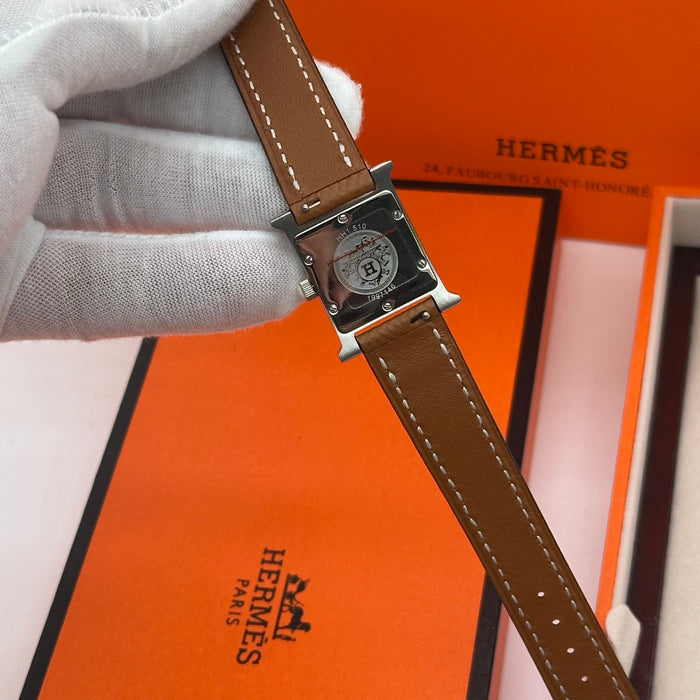 Hermes Heure H Stress With Tan Strap Watch