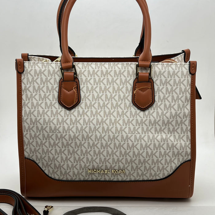 Michael Kors Structured Tote Handbag – Elegant Monogram Office Style