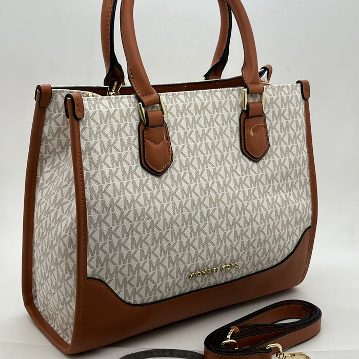Michael Kors Structured Tote Handbag – Elegant Monogram Office Style