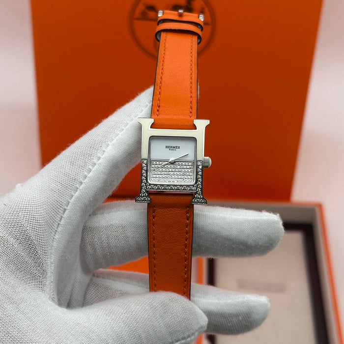 Hermes Heure H Stress With Orange Strap Watch
