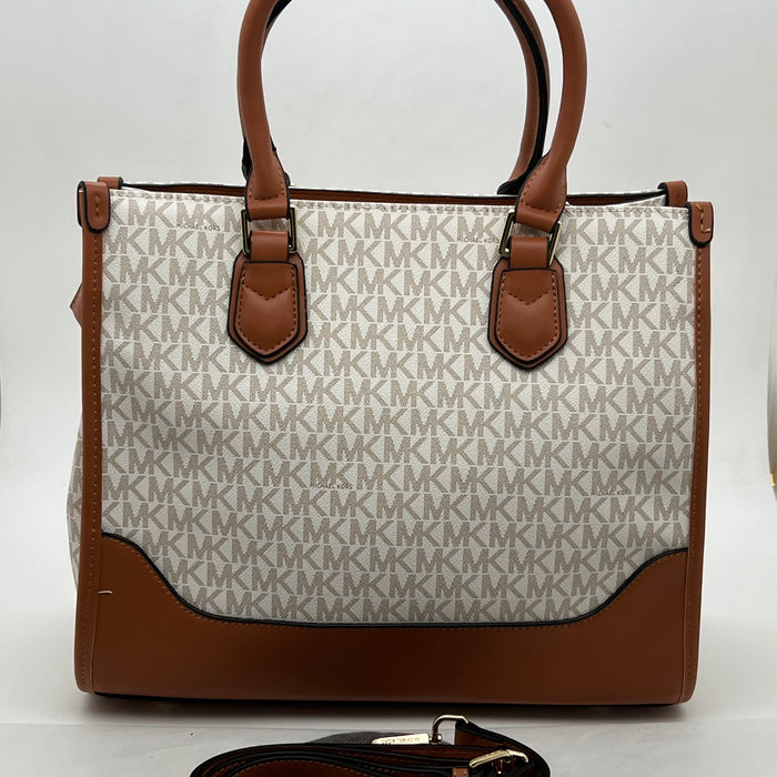 Michael Kors Structured Tote Handbag – Elegant Monogram Office Style