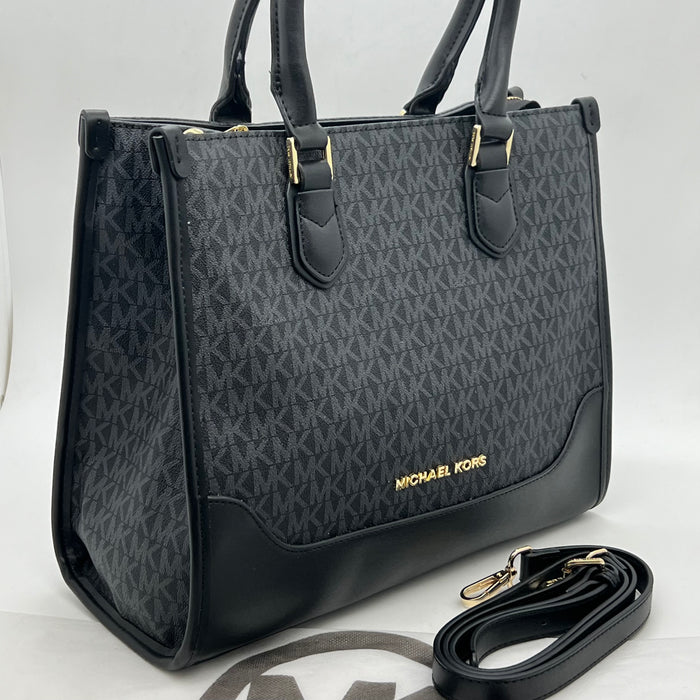 Michael Kors Structured Tote Handbag – Elegant Monogram Office Style