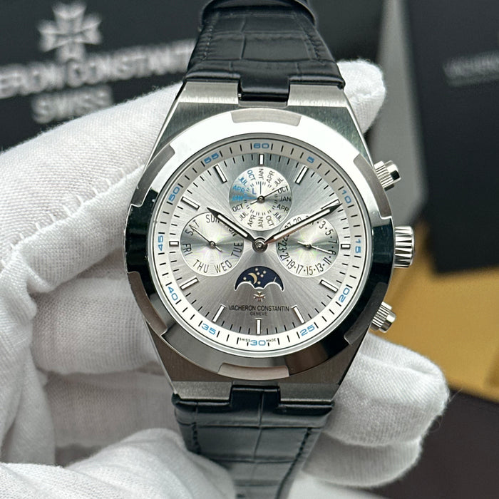 Vacheron Constantin Overseas Moonphase Calendar Silver Dial Watch