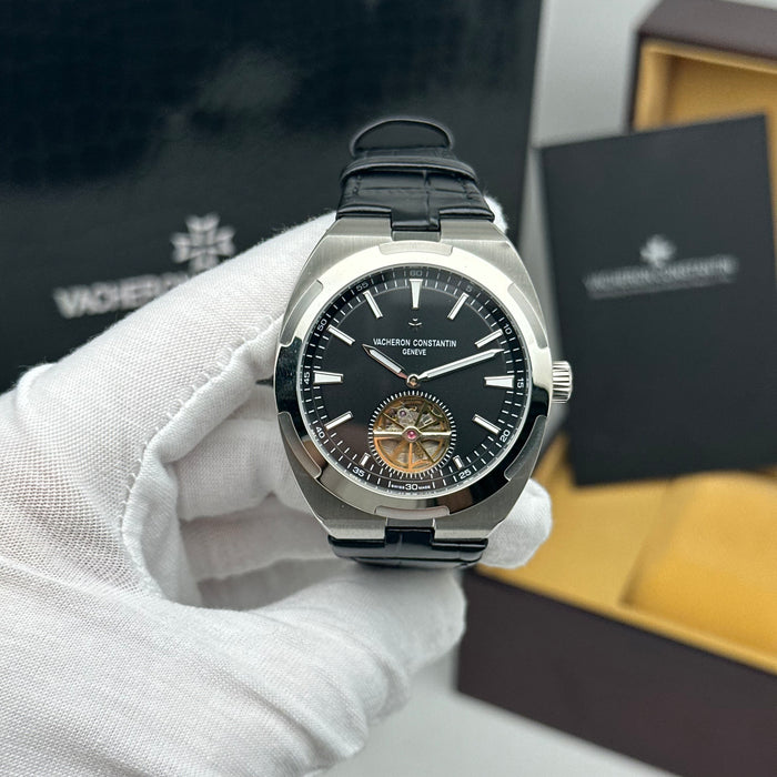Vacheron Constantin Overseas Tourbillon Black Dial Stainless Steel Watch