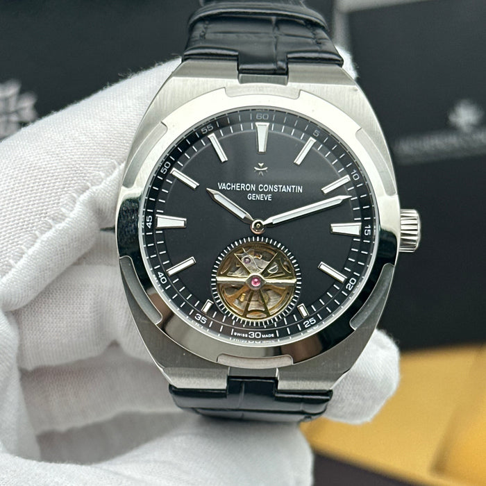 Vacheron Constantin Overseas Tourbillon Black Dial Stainless Steel Watch