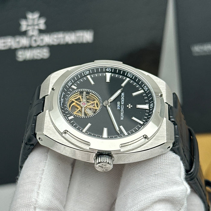 Vacheron Constantin Overseas Tourbillon Black Dial Stainless Steel Watch