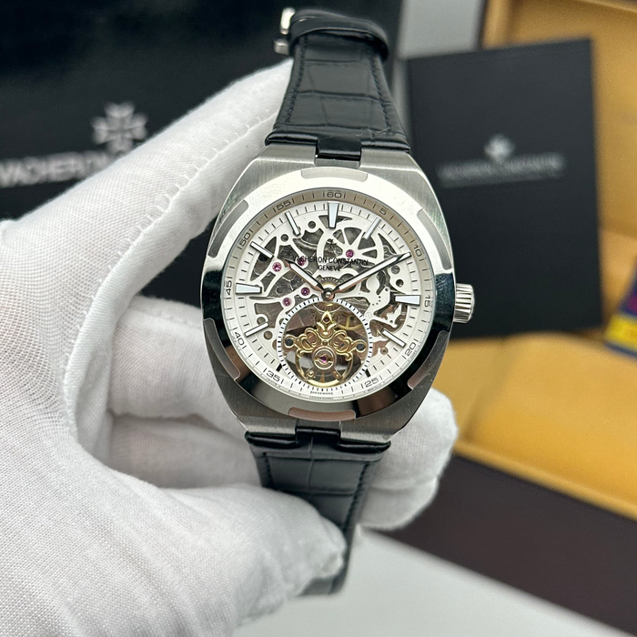 Vacheron Constantin Overseas Skeleton Tourbillon Silver Steel Watch