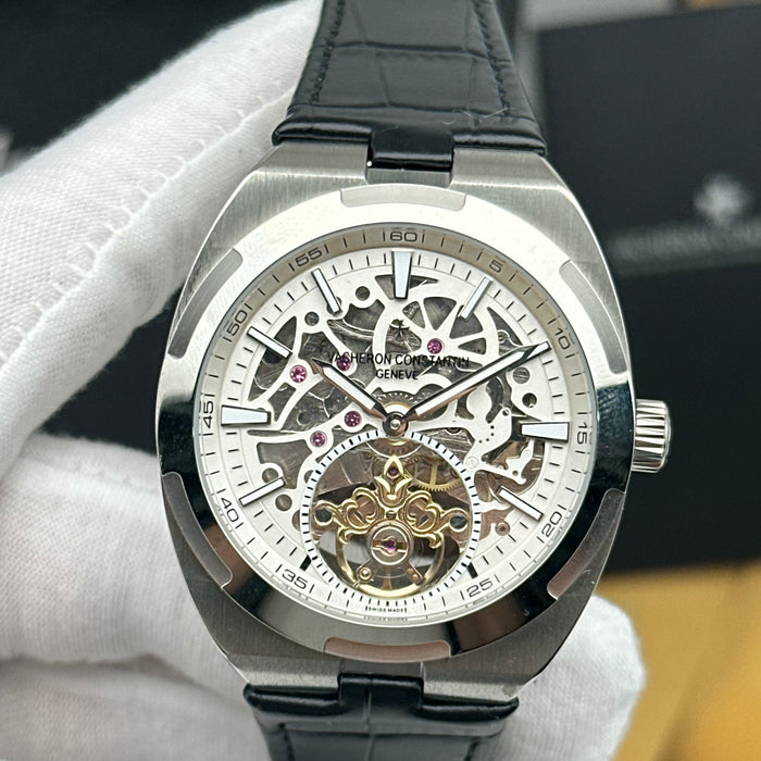 Vacheron Constantin Overseas Skeleton Tourbillon Silver Steel Watch