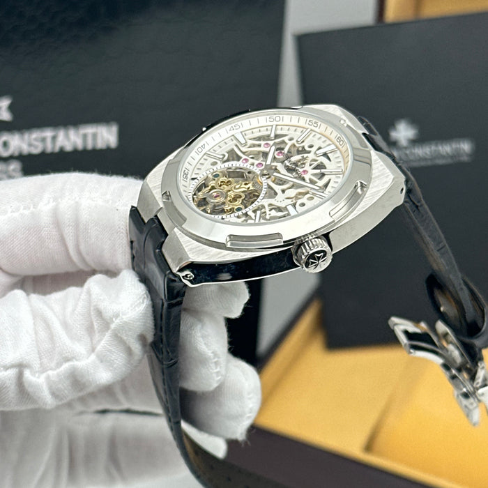 Vacheron Constantin Overseas Skeleton Tourbillon Silver Steel Watch
