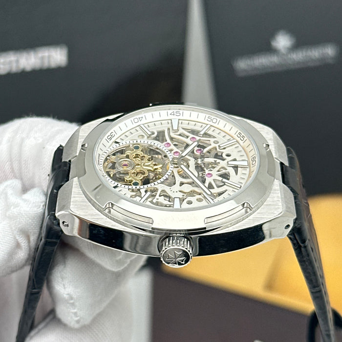 Vacheron Constantin Overseas Skeleton Tourbillon Silver Steel Watch