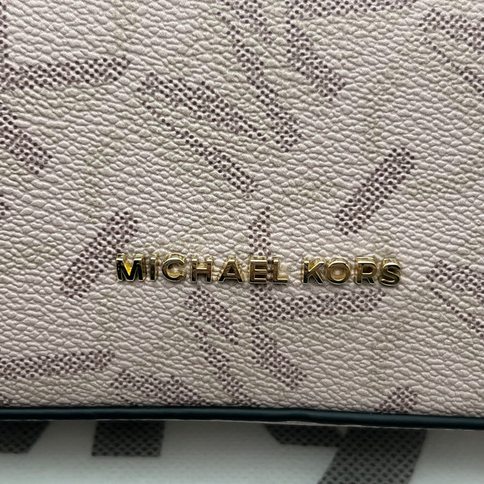 Michael Kors Brown Monogram Slim Shoulder Bag with Gold Chain Strap