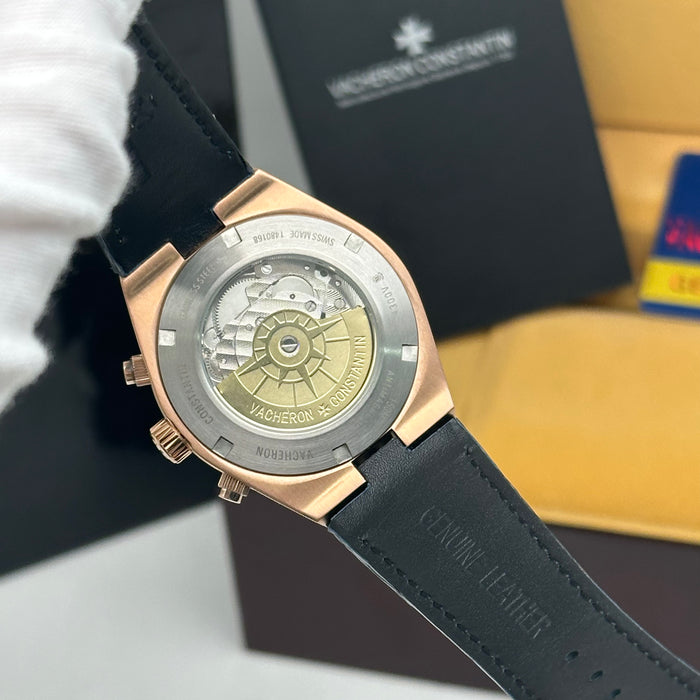 Vacheron Constantin Overseas Moonphase Calendar Rose Gold Blue Dial Watch