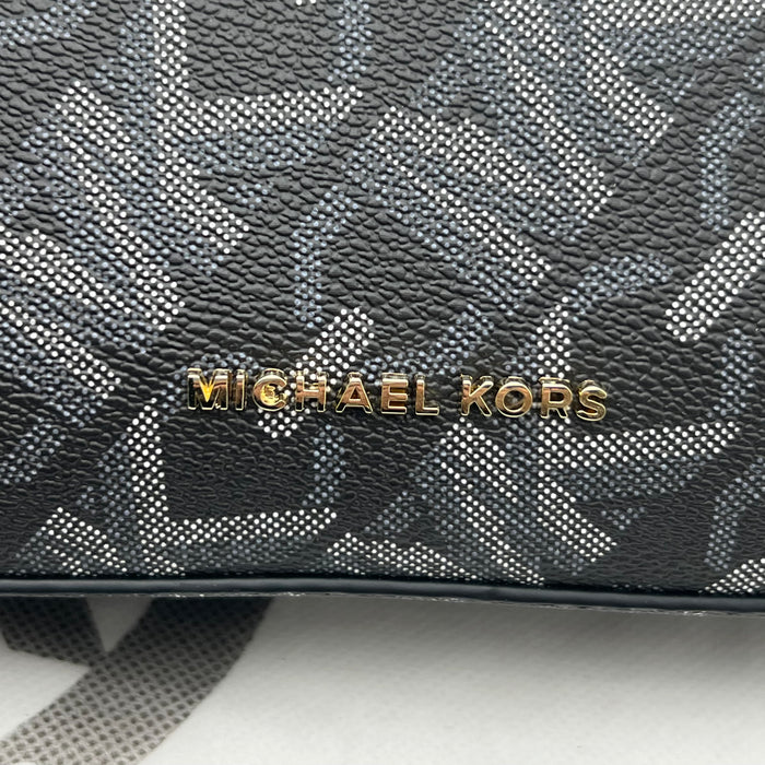 Michael Kors Brown Monogram Slim Shoulder Bag with Gold Chain Strap