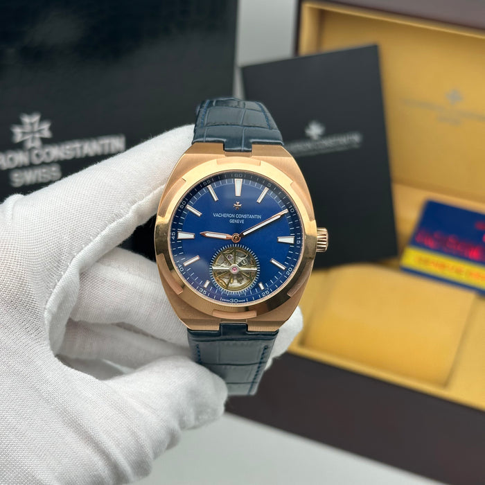 Vacheron Constantin Overseas Tourbillon Rose Gold Blue Dial Watch