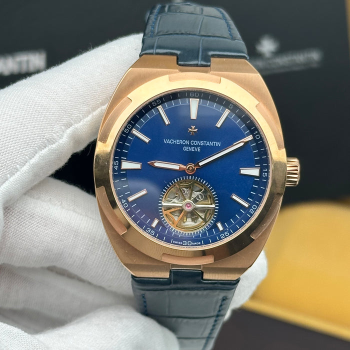 Vacheron Constantin Overseas Tourbillon Rose Gold Blue Dial Watch