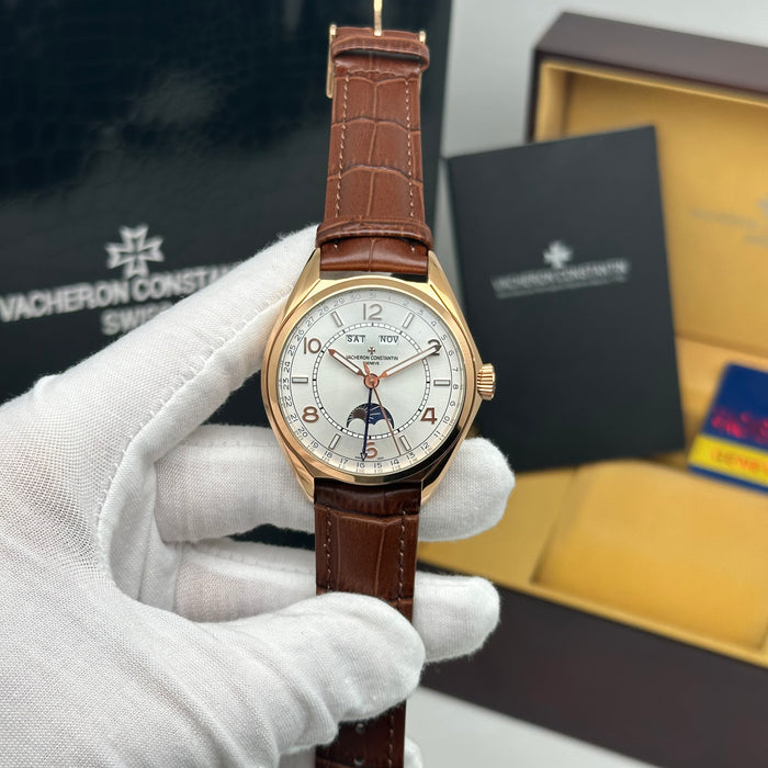 Vacheron Constantin Automatic Moonphase Calendar – Rose Gold White Dial