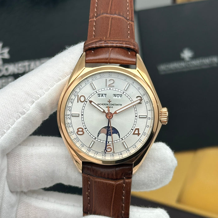 Vacheron Constantin Automatic Moonphase Calendar – Rose Gold White Dial