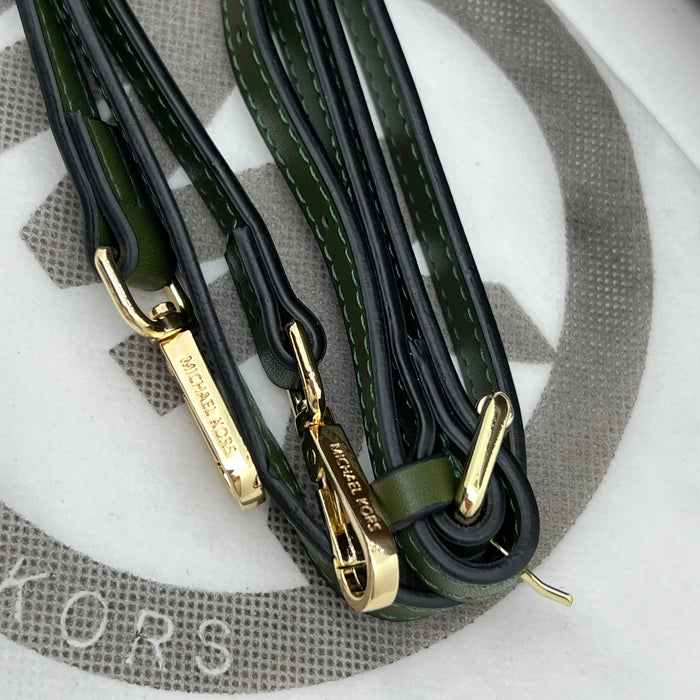 Michael Kors Monogram Belted Satchel Bag – Top Handle & Crossbody Strap
