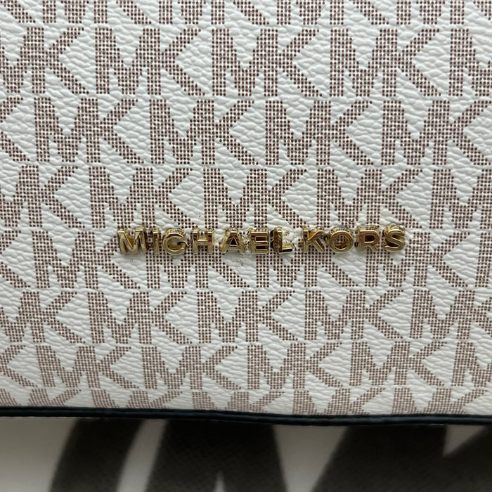 Michael Kors Monogram Belted Satchel Bag – Top Handle & Crossbody Strap