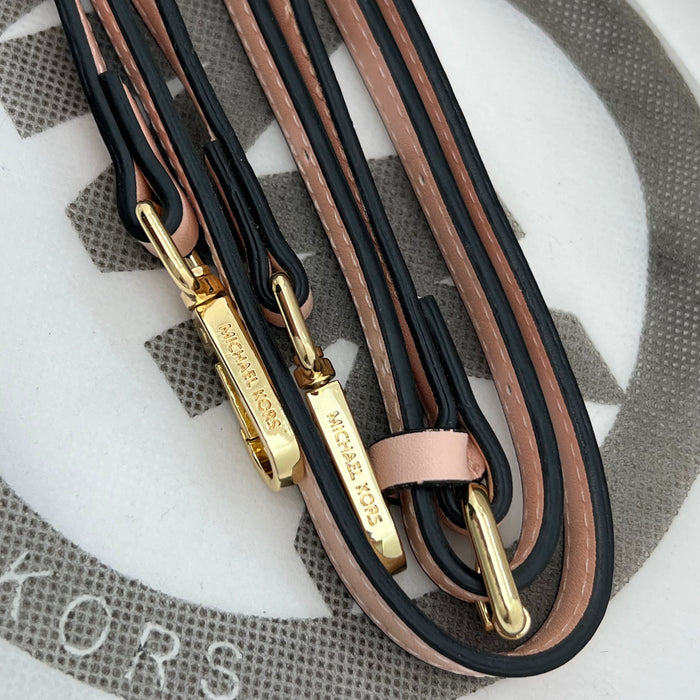 Michael Kors Monogram Belted Satchel Bag – Top Handle & Crossbody Strap