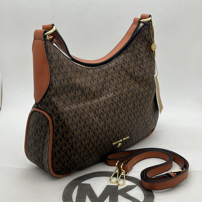 Michael Kors Monogram Hobo Shoulder Bag – Convertible Crossbody Strap