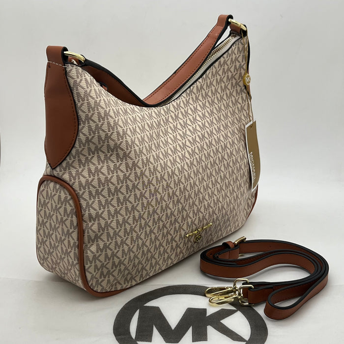 Michael Kors Monogram Hobo Shoulder Bag – Convertible Crossbody Strap