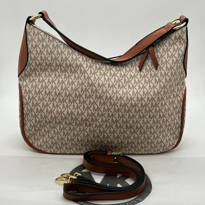 Michael Kors Monogram Hobo Shoulder Bag – Convertible Crossbody Strap