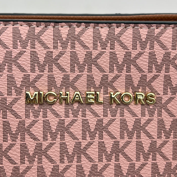 Michael Kors Large Monogram Tote Bag – Structured Design with Leather Trim