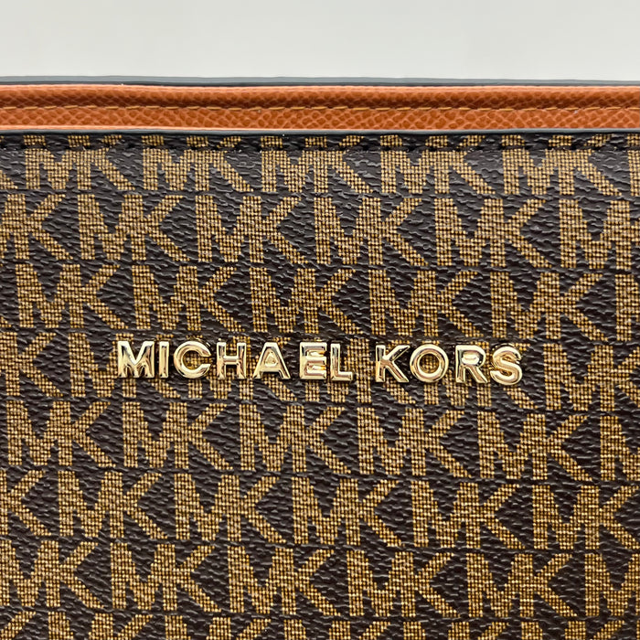 Michael Kors Large Monogram Tote Bag – Structured Design with Leather Trim